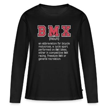 BMX Racing BMX Une abréviation pour course cycliste - T-shirt manches longues Premium bio Femme - noir - Devant - Julia (174cm)