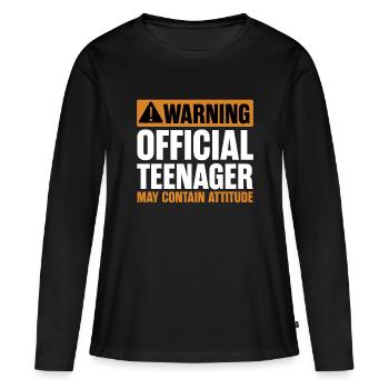 13 Anniversaire Officiel Adolescent Garçon 13 ans Math 13ème B - T-shirt manches longues Premium bio Femme - noir - Devant - Julia (174cm)