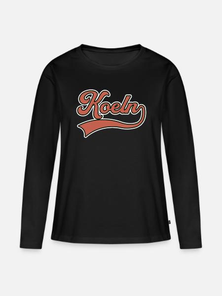 Köln Schriftzug - Frauen Premium Bio Langarmshirt - Schwarz