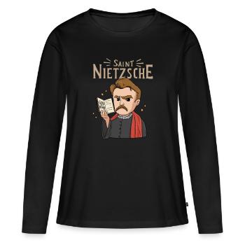 Philosophie de Saint Nietzsche - T-shirt manches longues Premium bio Femme - noir - Devant - Julia (174cm)