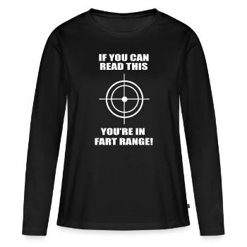 Si vous pouvez lire ceci, vous êtes dans Fart Range Funny gi - T-shirt manches longues Premium bio Femme - noir - Devant - Julia (174cm)