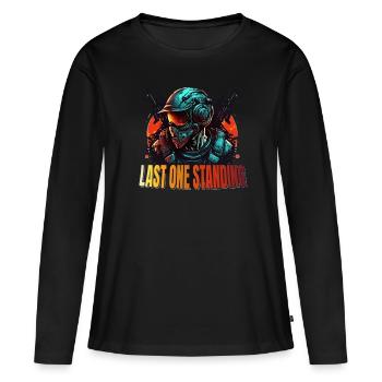 Letzter Auf Der Map FPS Gaming Multiplayer Gamer - Frauen Premium Bio Langarmshirt - Schwarz - Vorne - Julia (174cm)