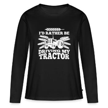 Je préfère conduire mon cadeau amusant de tracteur agriculteur - T-shirt manches longues Premium bio Femme - noir - Devant - Julia (174cm)