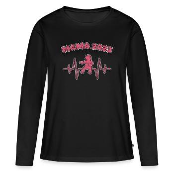 Maman 2023 - T-shirt manches longues Premium bio Femme - noir - Devant - Julia (174cm)