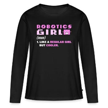 Robotique Robot robotique Construction Saison Robot - T-shirt manches longues Premium bio Femme - noir - Devant - Julia (174cm)