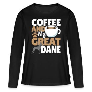 Grands Dague Chiens amoureux des chiens - T-shirt manches longues Premium bio Femme - noir - Devant - Julia (174cm)