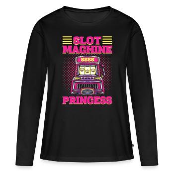 Machine à sous Machines à sous Machine à sous Machine à sous - T-shirt manches longues Premium bio Femme - noir - Devant - Julia (174cm)