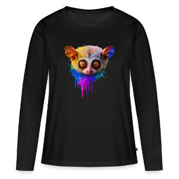 Conception Tarsier - T-shirt manches longues Premium bio Femme - noir - Devant - Julia (174cm)