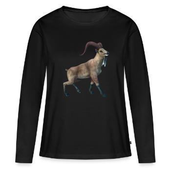 Realistische Markhor - Frauen Premium Bio Langarmshirt - Schwarz - Vorne - Julia (174cm)