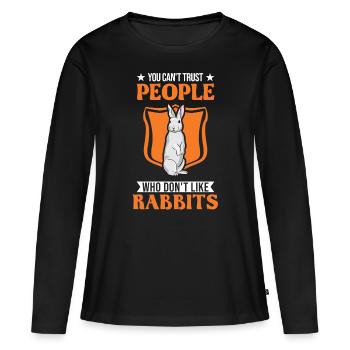 Lapin lapin lapin lapin - T-shirt manches longues Premium bio Femme - noir - Devant - Julia (174cm)