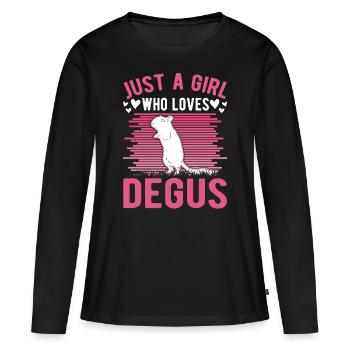 Degu Fille Arbuste Rat Forest Degu - T-shirt manches longues Premium bio Femme - noir - Devant - Julia (174cm)
