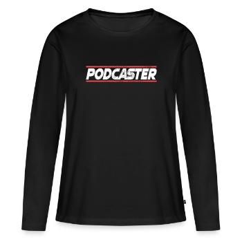 Podcaster Animateur de podcast - T-shirt manches longues Premium bio Femme - noir - Devant - Julia (174cm)