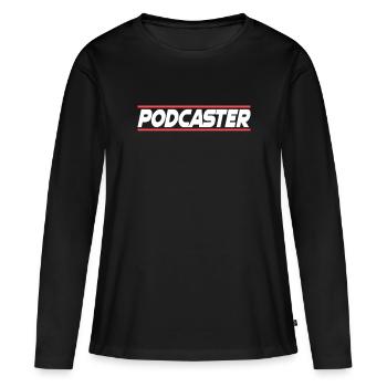 Podcaster Animateur de podcast - T-shirt manches longues Premium bio Femme - noir - Devant - Julia (174cm)