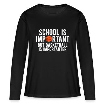Drôle d’école de basket-ball est important BBallmärz tre - T-shirt manches longues Premium bio Femme - noir - Devant - Julia (174cm)