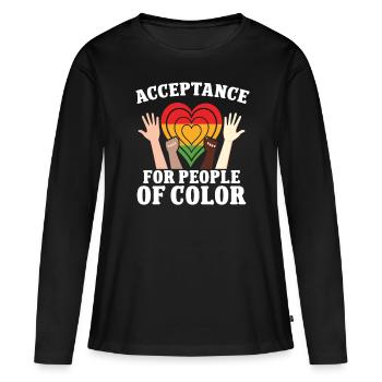 Black History Month Acceptance For People Of Color - Women's Premium Organic Long Sleeve Shirt - black - Front - Julia (174cm)