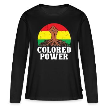 Black History Month Colored Power African-Americans - Women's Premium Organic Long Sleeve Shirt - black - Front - Julia (174cm)