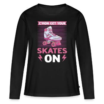 Roller Skating Roller Derby Roller Skating Skate - T-shirt manches longues Premium bio Femme - noir - Devant - Julia (174cm)