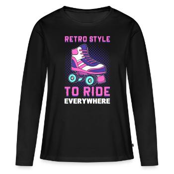 Roller Skating Roller Derby Roller Skating Sports - T-shirt manches longues Premium bio Femme - noir - Devant - Julia (174cm)