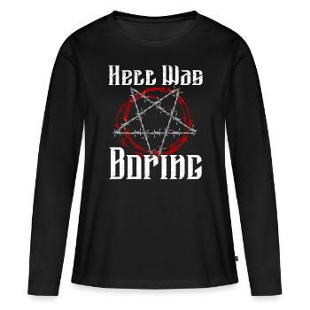 Satan Beelzebub Teufel Gothic Pentagram Mystisch - Frauen Premium Bio Langarmshirt - Schwarz - Vorne - Julia (174cm)