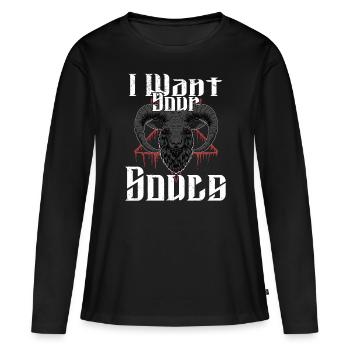 Satan Beelzebub Teufel Gothic Pentagram Mystisch - Frauen Premium Bio Langarmshirt - Schwarz - Vorne - Julia (174cm)