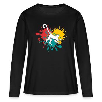 Singe singe - T-shirt manches longues Premium bio Femme - noir - Devant - Julia (174cm)