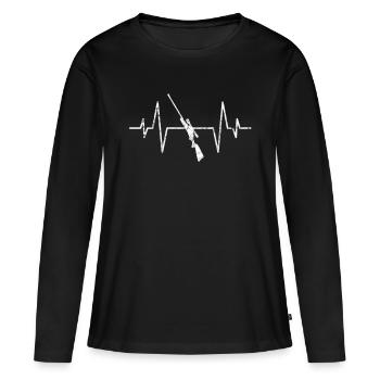 Hunting Rifle Heartbeat - Women's Premium Organic Long Sleeve Shirt - black - Front - Julia (174cm)
