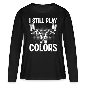 Car Detailer I still play with Colors Painting - Women's Premium Organic Long Sleeve Shirt - black - Front - Julia (174cm)