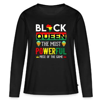 Black Queen The Most Powerful Piece in The Game Wo - Women's Premium Organic Long Sleeve Shirt - black - Front - Julia (174cm)