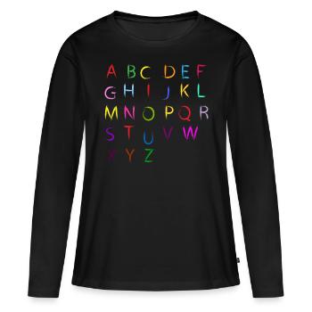 Alphabet Letters Colorful Elementary School - Women's Premium Organic Long Sleeve Shirt - black - Front - Julia (174cm)