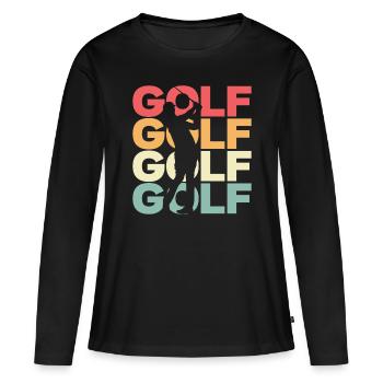 Golf Golf Golf Golf - T-shirt manches longues Premium bio Femme - noir - Devant - Julia (174cm)