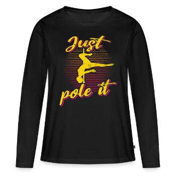 Danseuse de pole dance, Pole dance, Pole dance - T-shirt manches longues Premium bio Femme - noir - Devant - Julia (174cm)