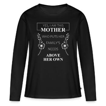 Je suis ce père de famille mère Cadeau de fête des mères - T-shirt manches longues Premium bio Femme - noir - Devant - Julia (174cm)