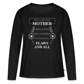 Je suis cette mère aime les enfants Cadeau de la fête des mères - T-shirt manches longues Premium bio Femme - noir - Devant - Julia (174cm)