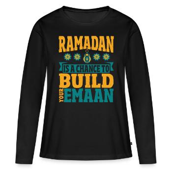 Ramadan Ramadan Moubarak islam islamique Ramadan islam - T-shirt manches longues Premium bio Femme - noir - Devant - Julia (174cm)