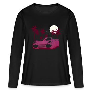 Course automobile - Voitures de course - Voitures de sport - T-shirt manches longues Premium bio Femme - noir - Devant - Julia (174cm)
