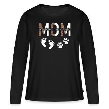Maman de différents types de cadeaux de chien de fête des mères - T-shirt manches longues Premium bio Femme - noir - Devant - Julia (174cm)