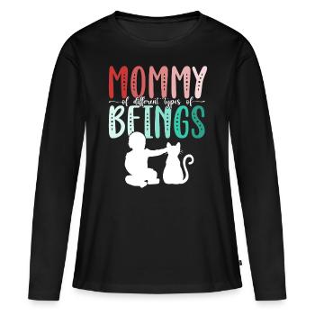 Mom Of Different Types of Mother's Day Cat Gift - Women's Premium Organic Long Sleeve Shirt - black - Front - Julia (174cm)