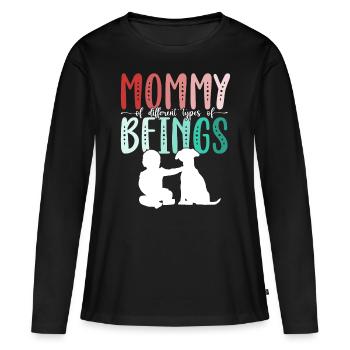 Maman de différents types de cadeaux de chien de fête des mères - T-shirt manches longues Premium bio Femme - noir - Devant - Julia (174cm)