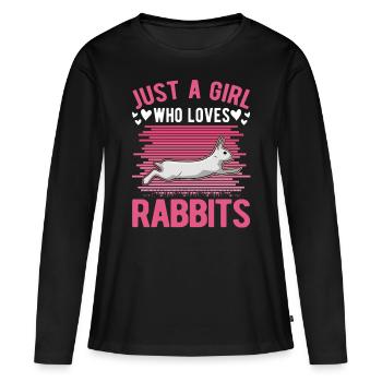 Lapin Lapin Lapin Lapin Lapin - T-shirt manches longues Premium bio Femme - noir - Devant - Julia (174cm)
