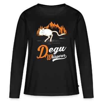 Degu Flüsterer Walddegu - Frauen Premium Bio Langarmshirt - Schwarz - Vorne - Julia (174cm)