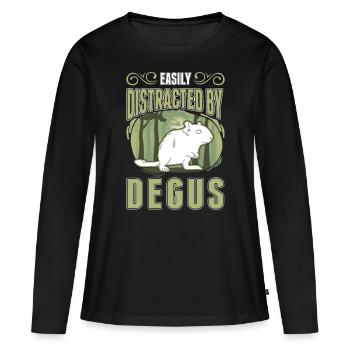 Degu Cadeau Arbuste Rat Forest Degu - T-shirt manches longues Premium bio Femme - noir - Devant - Julia (174cm)