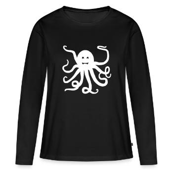 Octopus Tie Dye Festival Raver Funny Groovy Animal - T-shirt manches longues Premium bio Femme - noir - Devant - Julia (174cm)