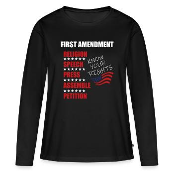 Audit des droits du premier amendement États-Unis Constit - T-shirt manches longues Premium bio Femme - noir - Devant - Julia (174cm)
