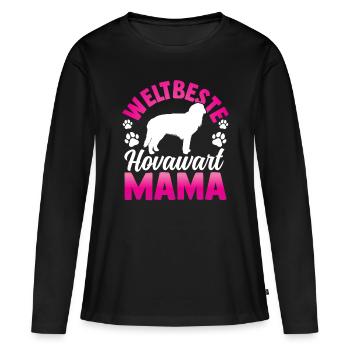 Weltbeste Hovawart Mama derber Bauernhund - Frauen Premium Bio Langarmshirt - Schwarz - Vorne - Julia (174cm)