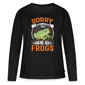 Grenouille cadeau Rainette - T-shirt manches longues Premium bio Femme - noir - Devant - Julia (174cm)