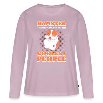 Hamster L’animal de compagnie officiel des gens les plus cool - T-shirt manches longues Premium bio Femme - rose poudré - Devant - Julia (174cm)