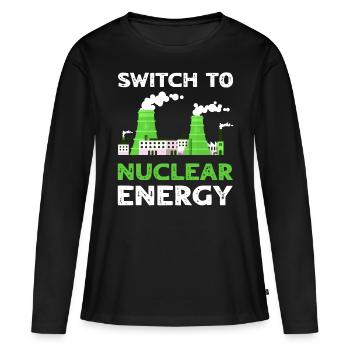 Énergie renouvelable Énergie renouvelable Grand fan - T-shirt manches longues Premium bio Femme - noir - Devant - Julia (174cm)