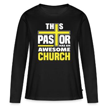 Pasteur Pasteur Église Tolle Don spirituel - T-shirt manches longues Premium bio Femme - noir - Devant - Julia (174cm)