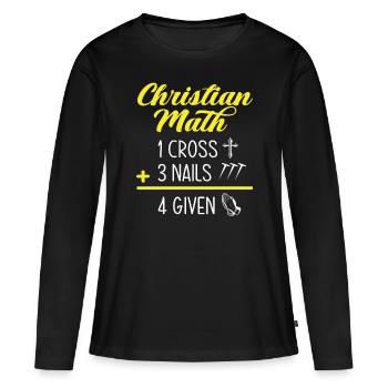 Pasteur Pasteur Mathématiques chrétiennes - T-shirt manches longues Premium bio Femme - noir - Devant - Julia (174cm)