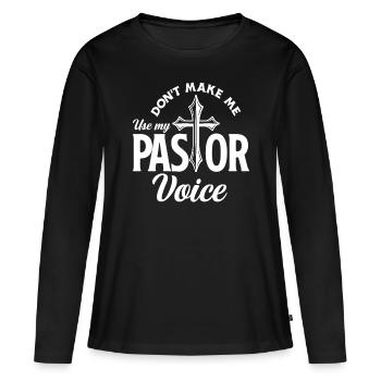 Pasteur Pasteur Voix Citation Cadeau - T-shirt manches longues Premium bio Femme - noir - Devant - Julia (174cm)